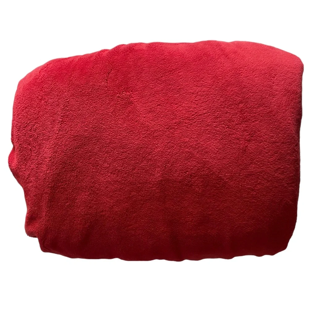 Pottery‎ Barn RED Velvet Velour sheet Plush TWIN Size Fitted
